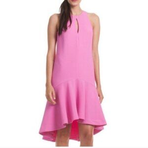 NWT TRINA TURK Women's Keyhole High-Low Petal Sleeveless Pink Dress - Size 6